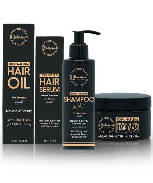 PACK ESSENTIEL SOINS NATURELS CHEVEUX FEMME - SHAMPOING+HUILE+SERUM+MASQUE